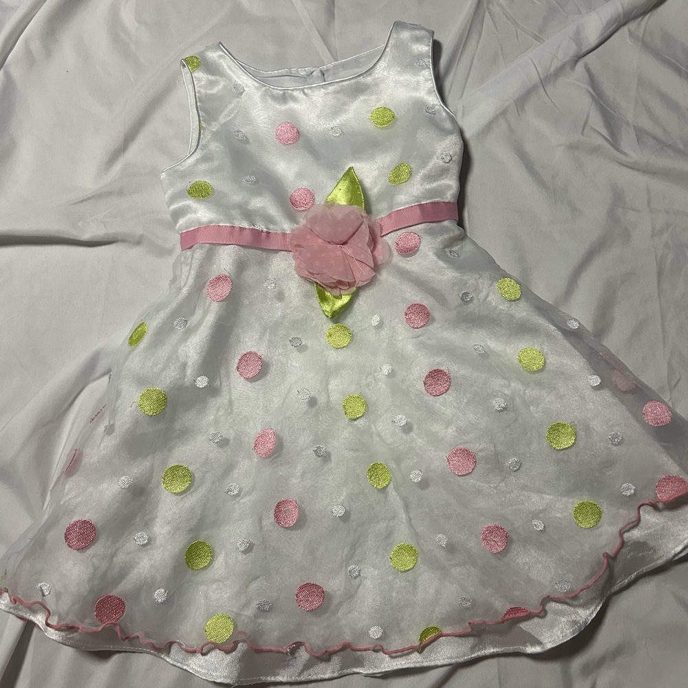 Youngland  Polka Dot Spring Easter Dress  3T Summer Toddler Dress - Picture 2 of 11